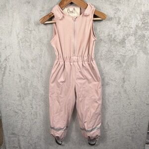 Kuling Fleece Lined Snow Suit Kids 5T Pink Waterproof Windproof Ski Bibs
